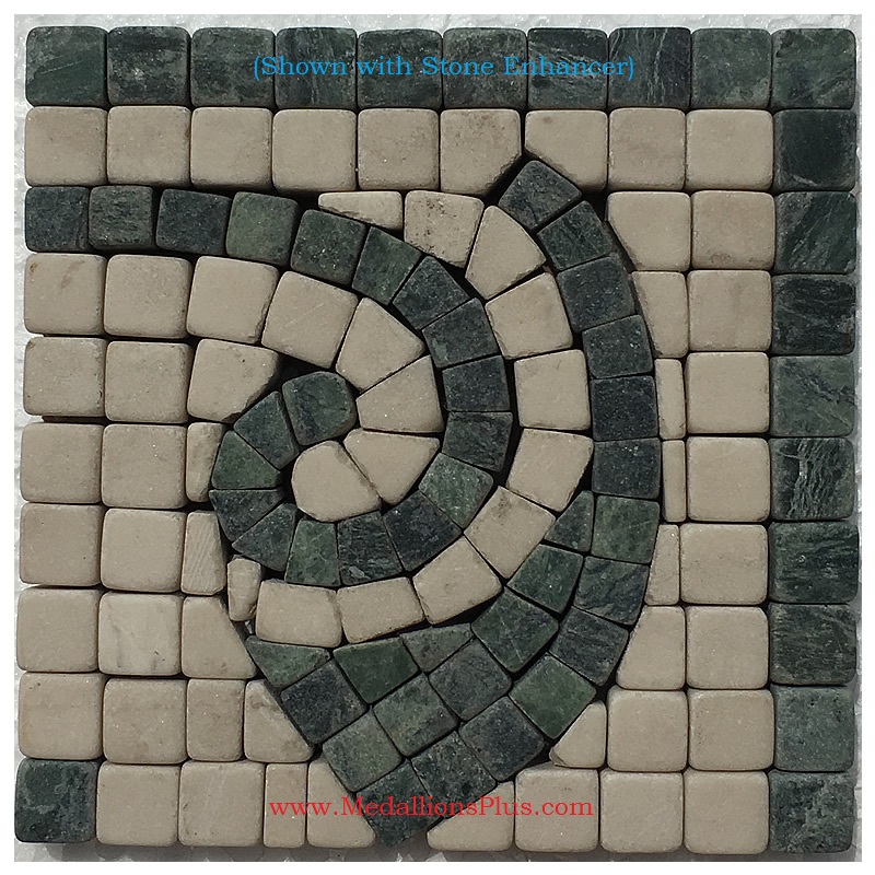 Cole (green), Honed Mosaic Tile Listello Corner 4" x 4"
